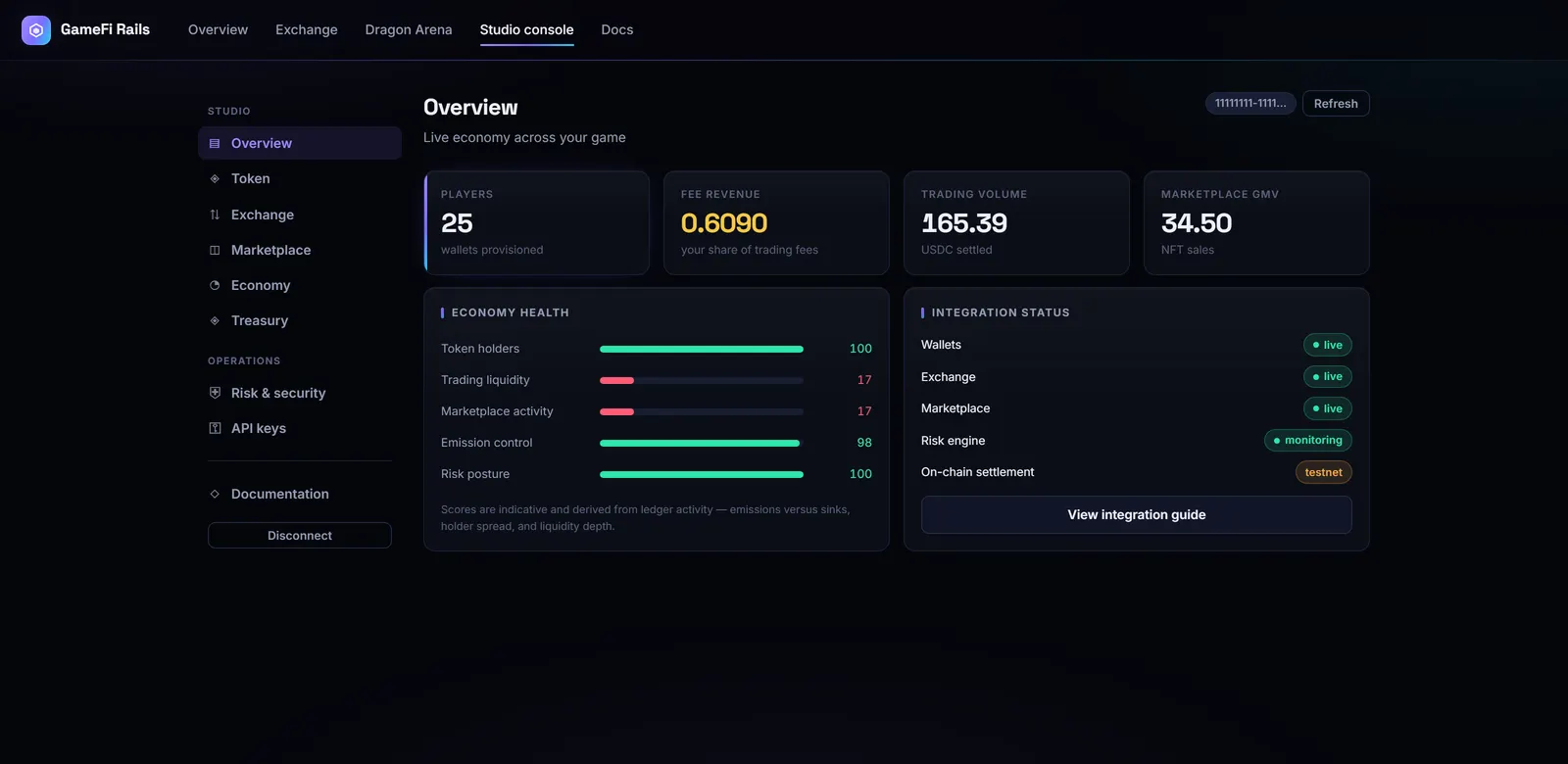GameFi Rails interface